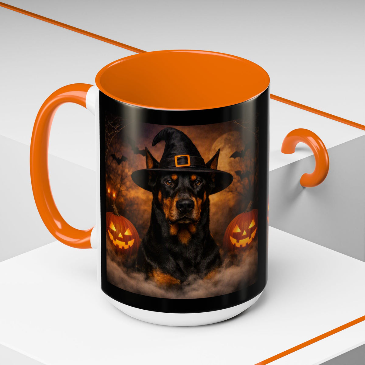 Witch Hat Pack Doberman 2-Tone Coffee Mug