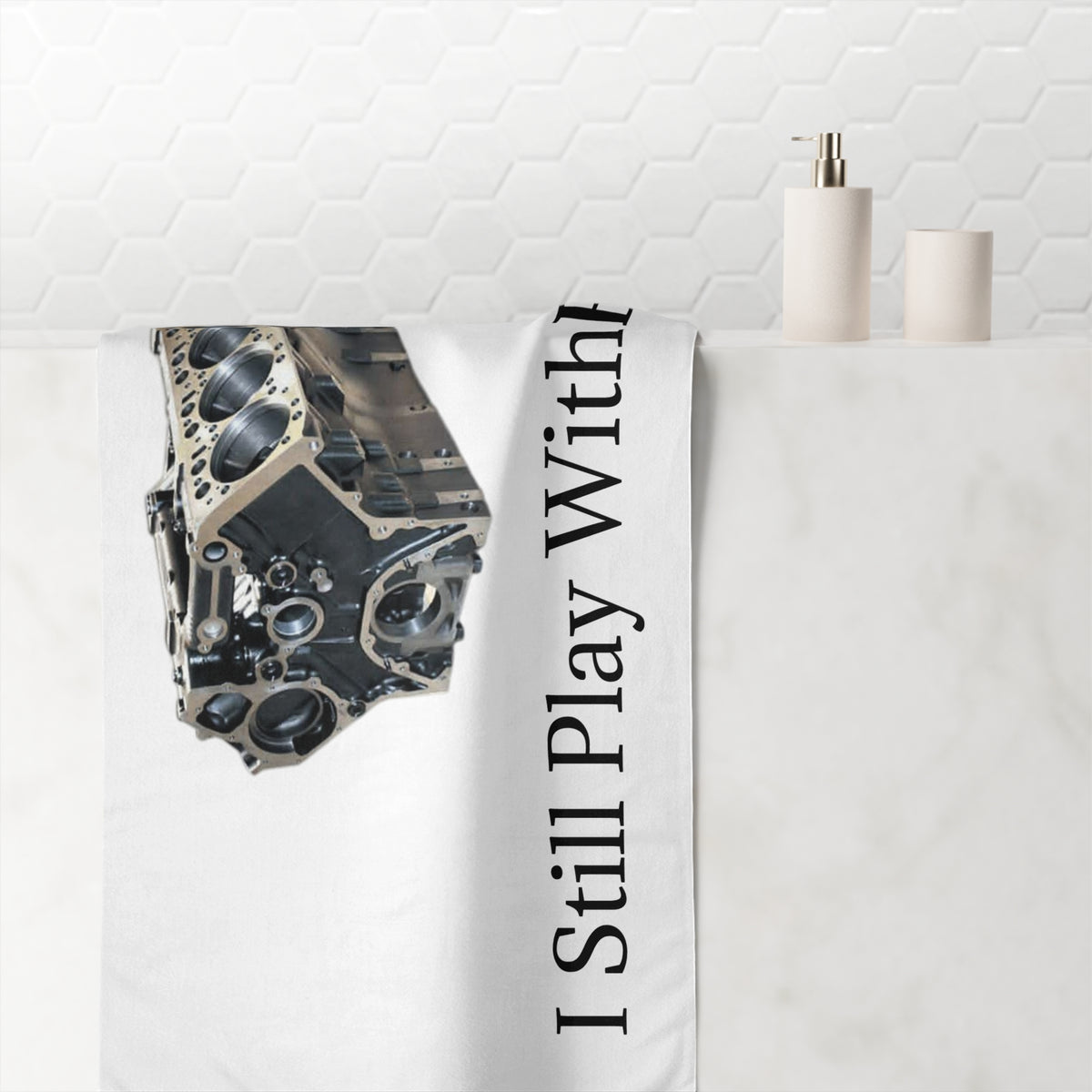 Play With Blocks Mink-Cotton Beach Towel
