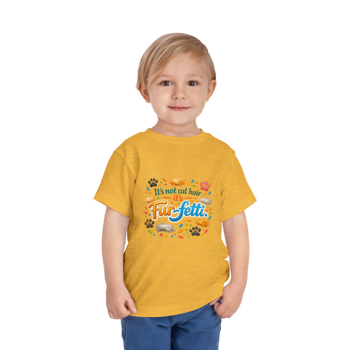 Fur-Fetti Cat Toddler Unisex Short Sleeve Crewneck Tee