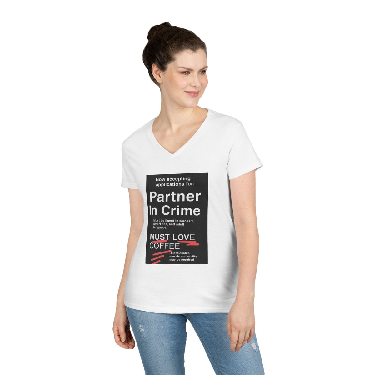 Partner In Crime Women's V-Neck Tee