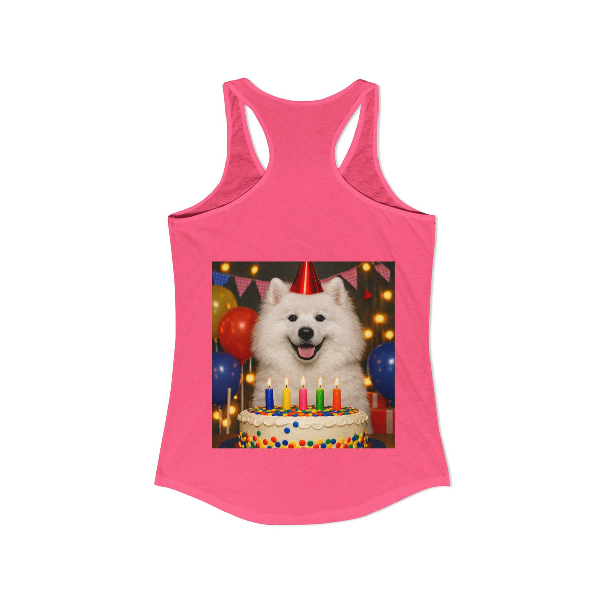Birthday Buddy Samoyed Women's Racerback Tank