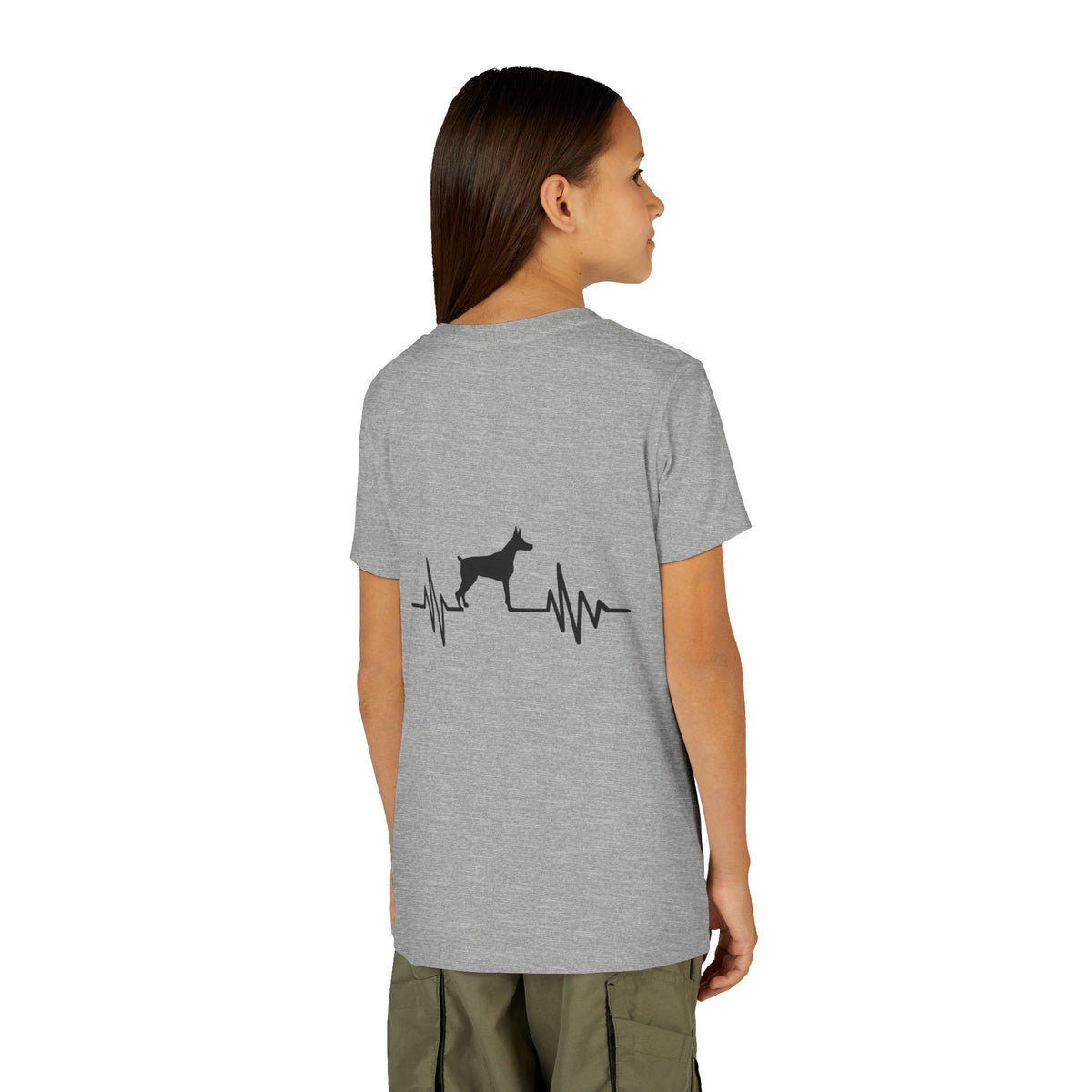 My Heart Beats For Dobermans Youth Unisex Short Sleeve Crewneck Tee