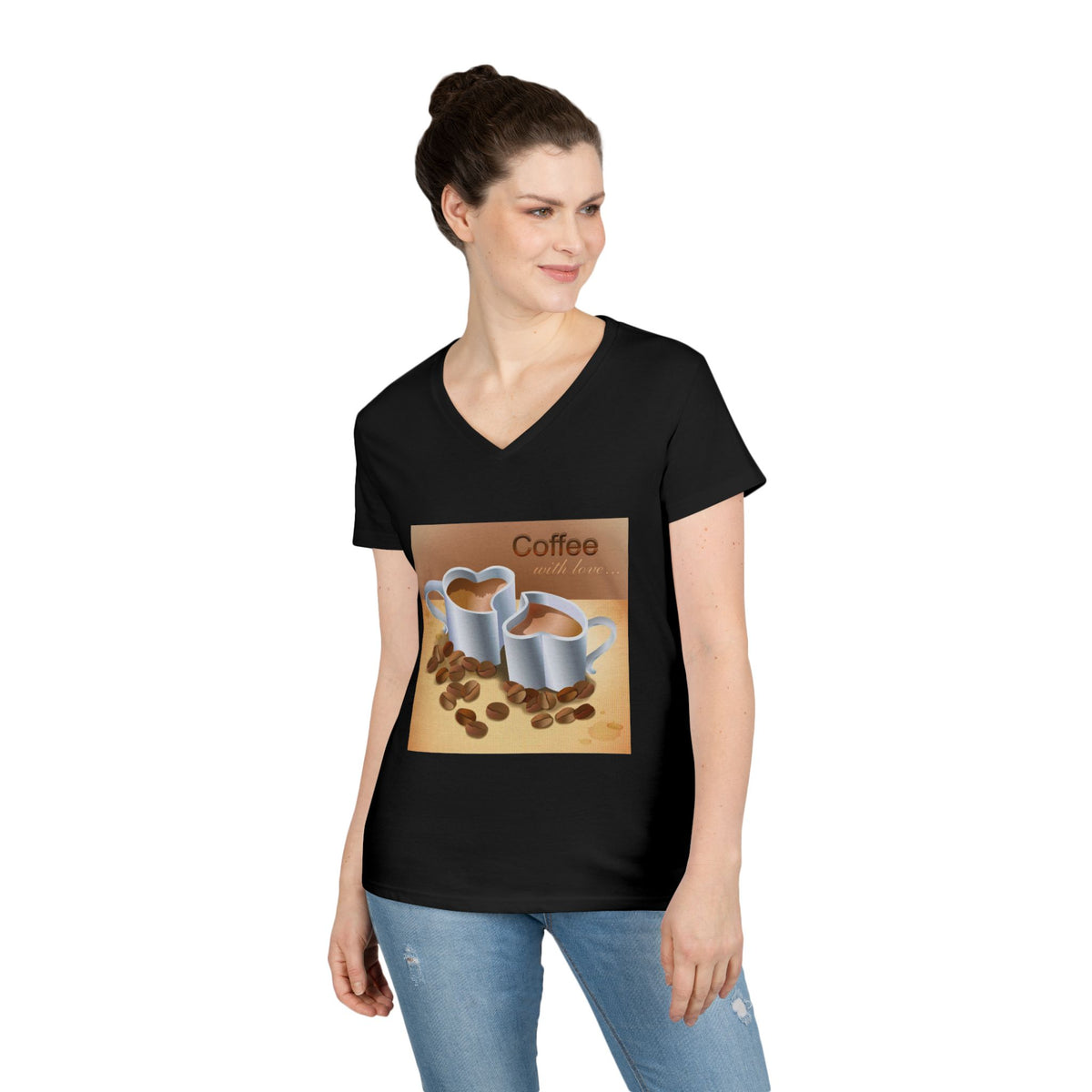 Coffee With Love Women's V-Neck Tee