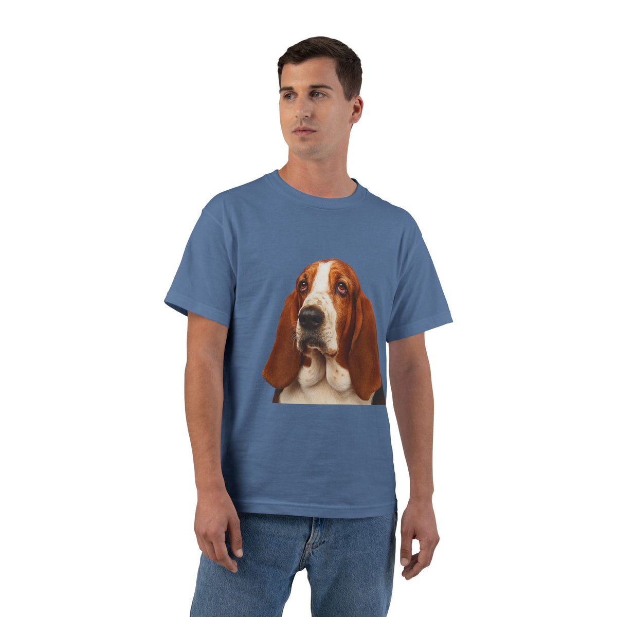 Basset Head Men's Short-Sleeve Crewneck Tee