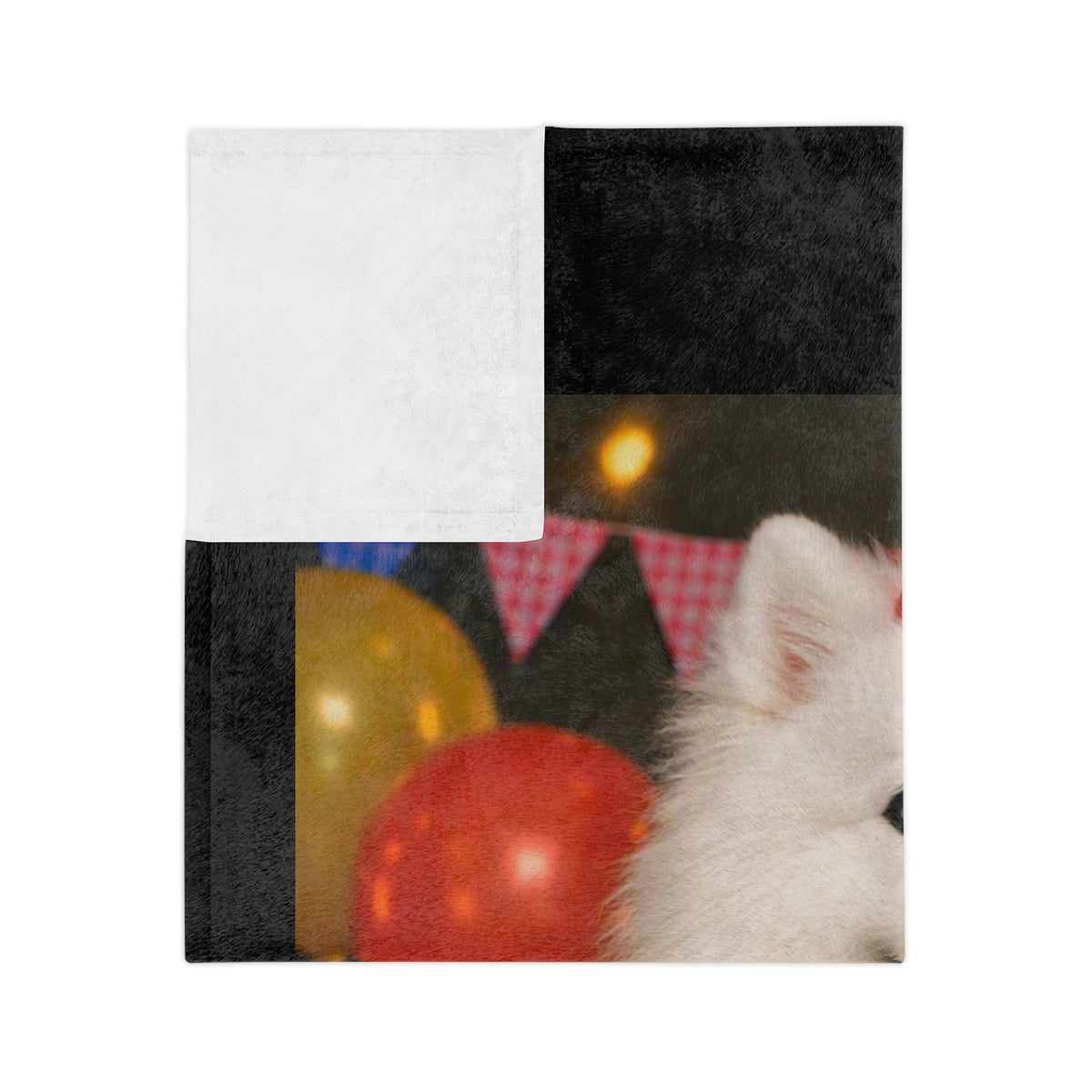 Birthday Buddy Samoyed Velveteen Microfiber Blanket