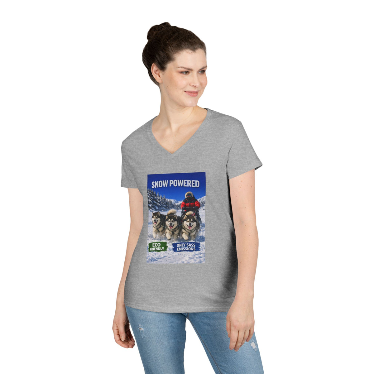 Snow Powered Women's V-Neck Tee