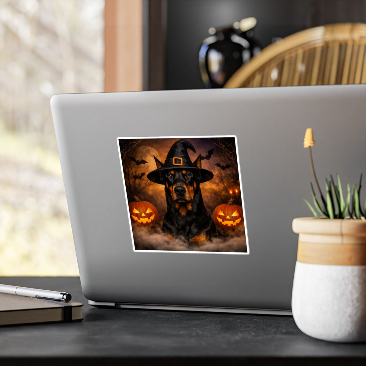 Witch Hat Pack Doberman Vinyl Decal