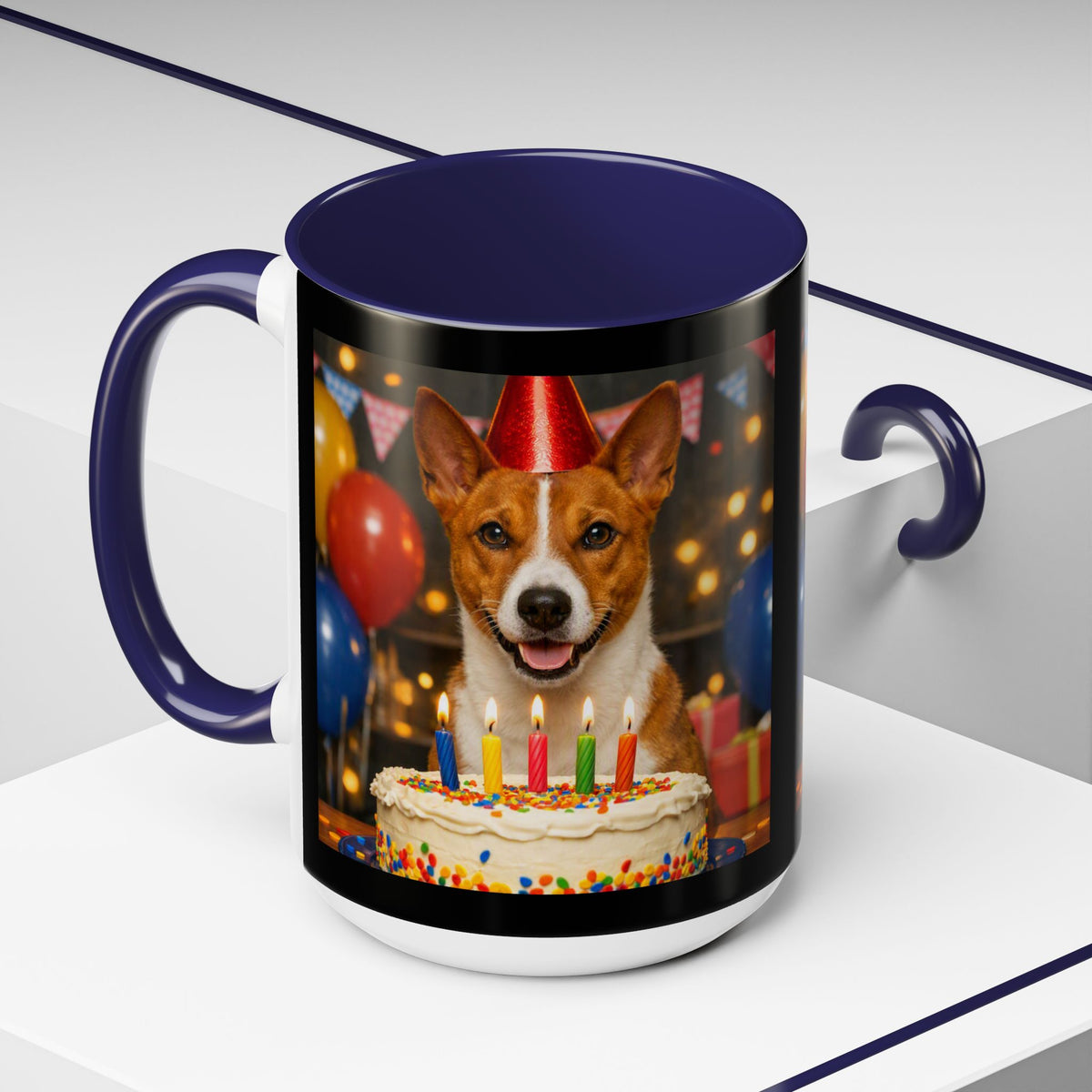 Birthday Buddy Basenji 2-Tone Coffee Mug
