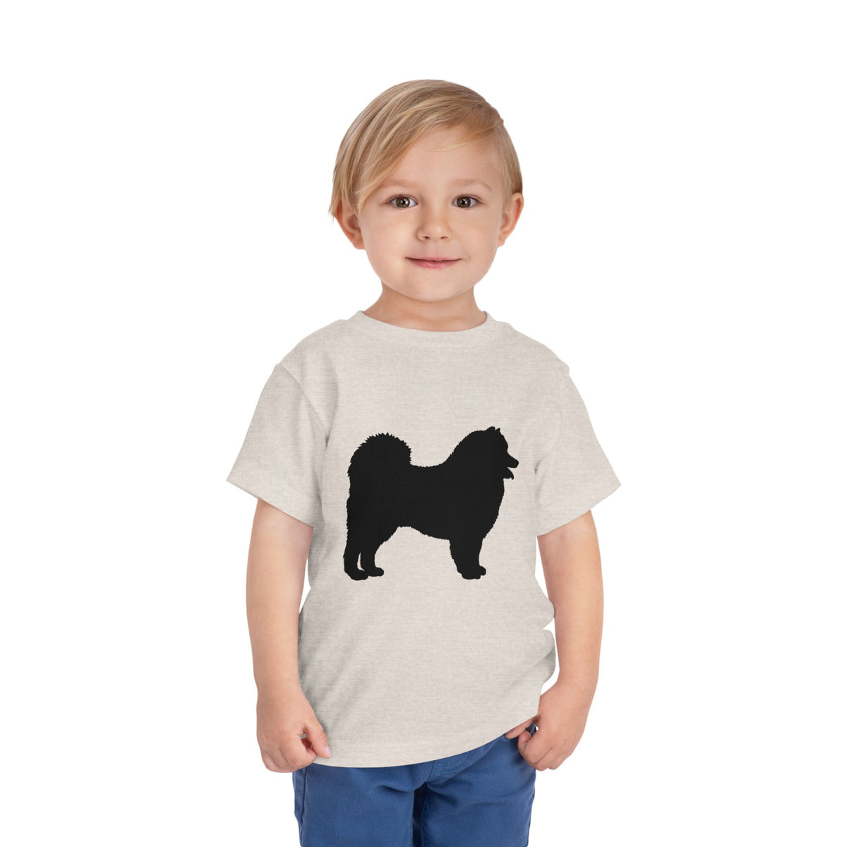 Samoyed Silhouette Toddler Unisex Short Sleeve Crewneck Tee