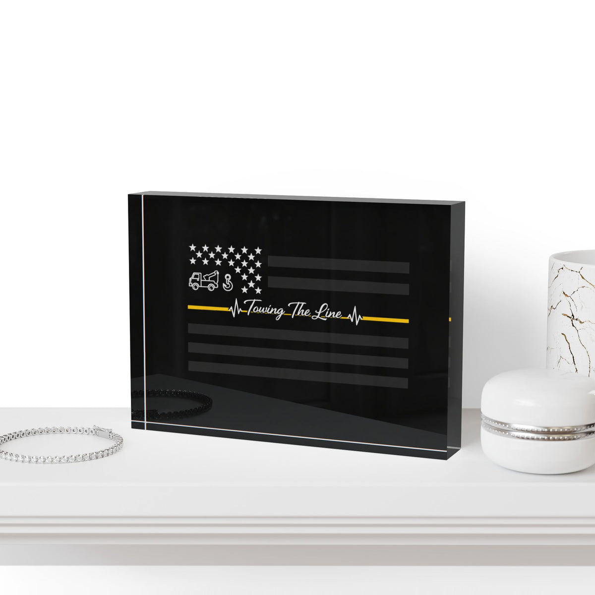 Thin Yellow Line Acrylic Photo Block