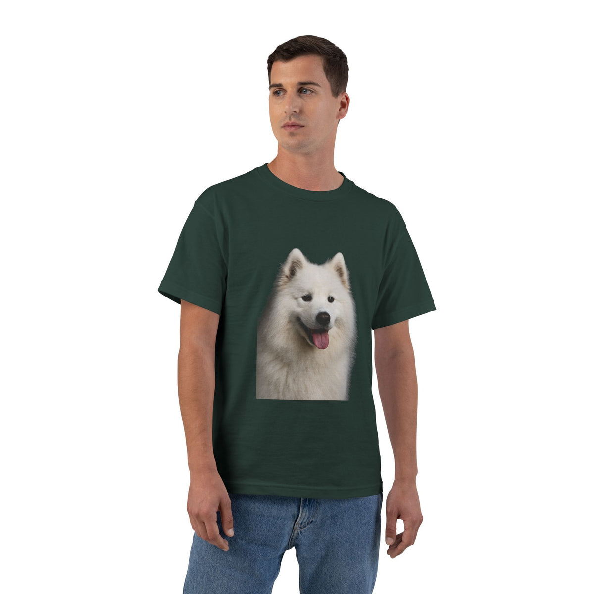 Samoyed Head Men's Short-Sleeve Crewneck Tee