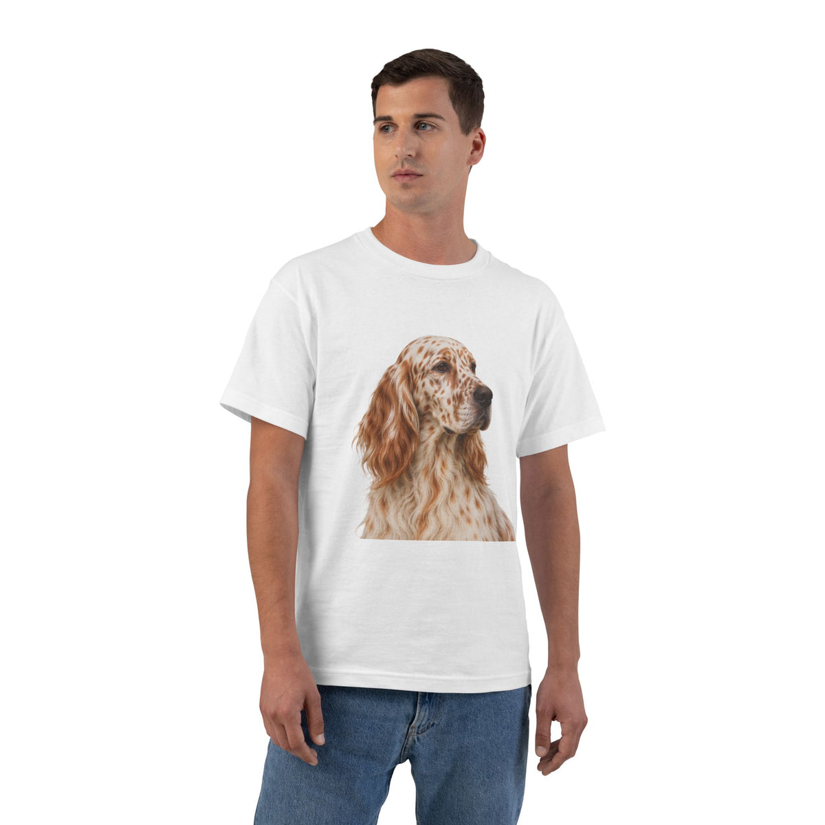 English Setter Head Men's Short-Sleeve Crewneck Tee