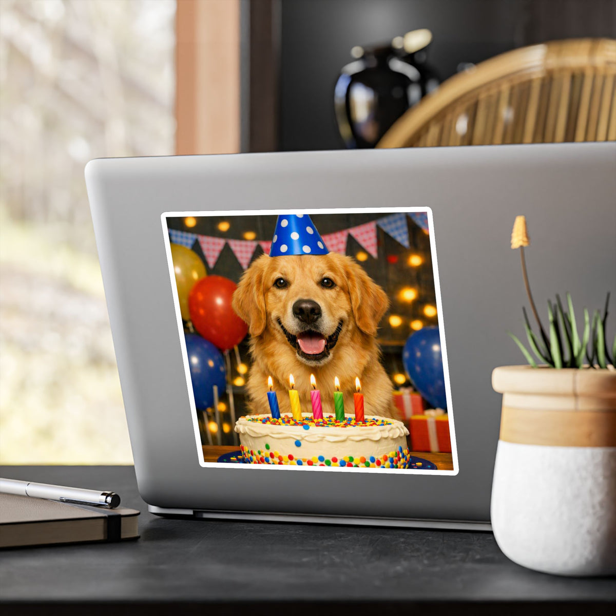Birthday Buddy Golden Vinyl Decal