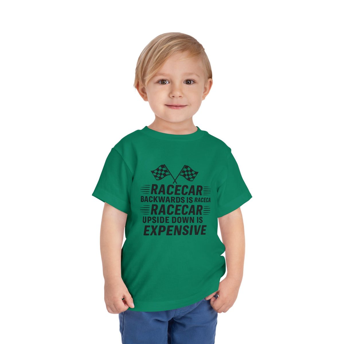 Racecar Backwards Toddler Unisex Short Sleeve Crewneck Tee