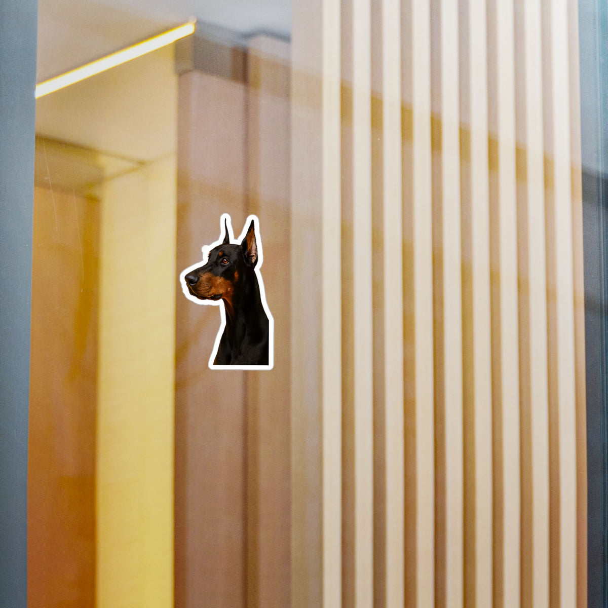 Doberman Head Vinyl Decal
