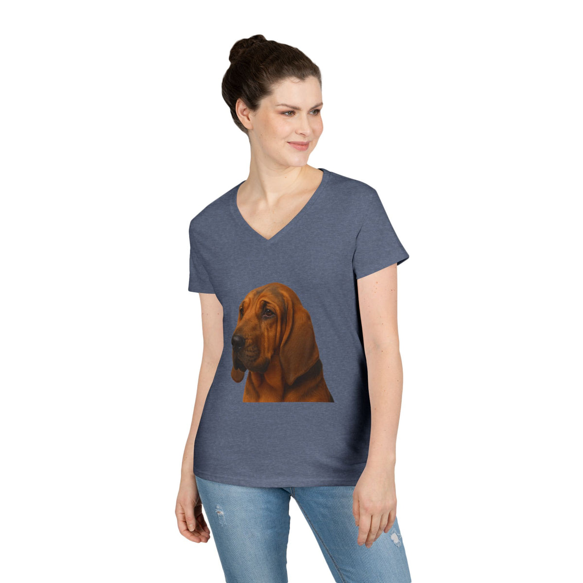 Bloodhound Head Women's V-Neck Tee