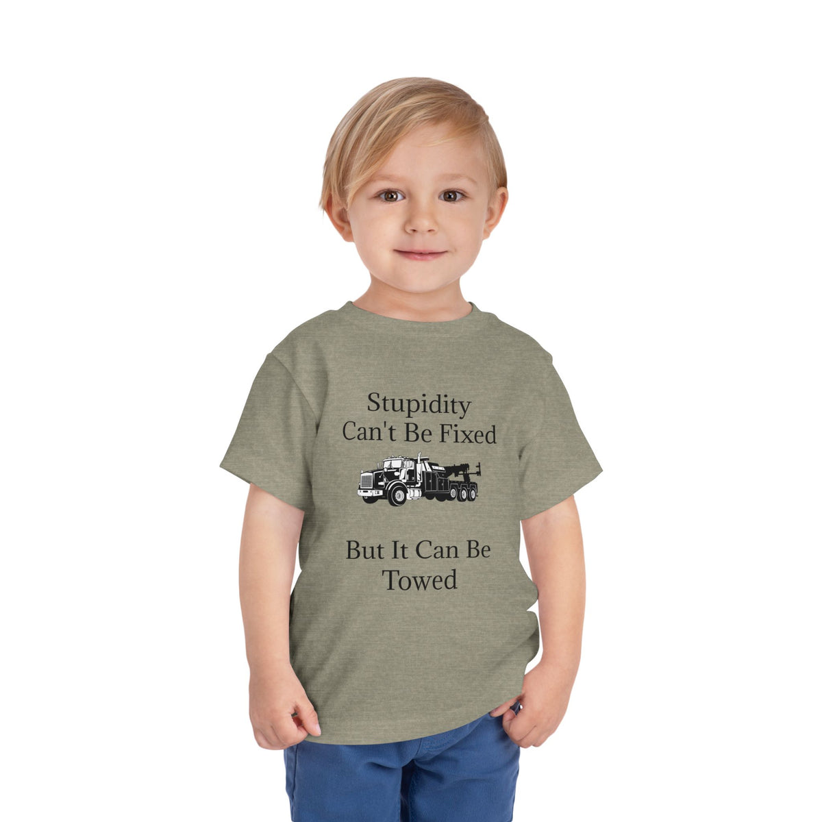 Stupidity Heavy Tow Truck Toddler Unisex Short Sleeve Crewneck Tee
