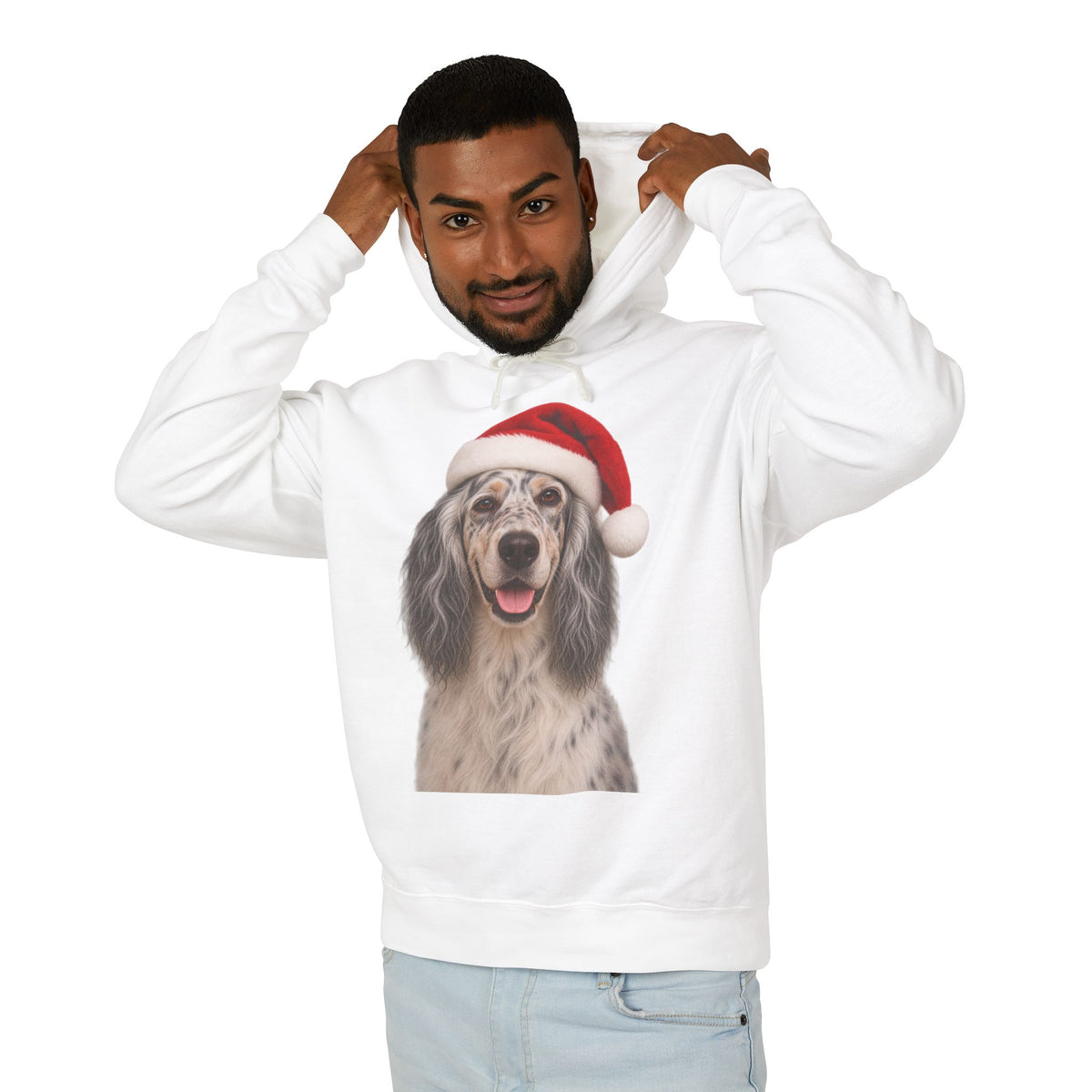 Santa Paws English Setter Unisex Lightweight Hoodie