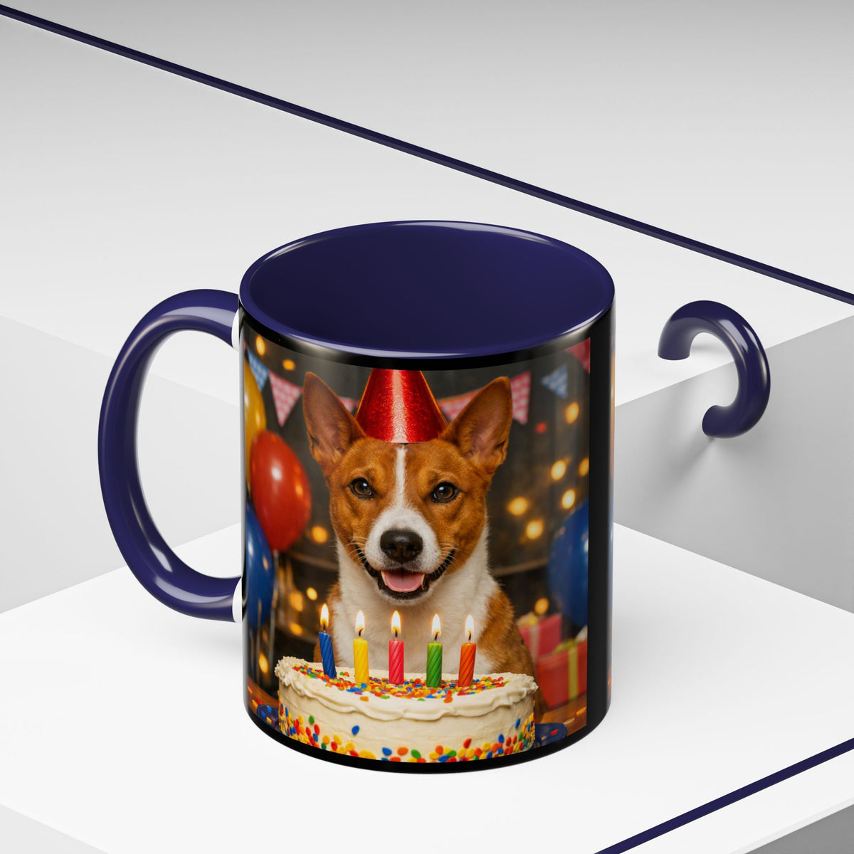 Birthday Buddy Basenji 2-Tone Coffee Mug