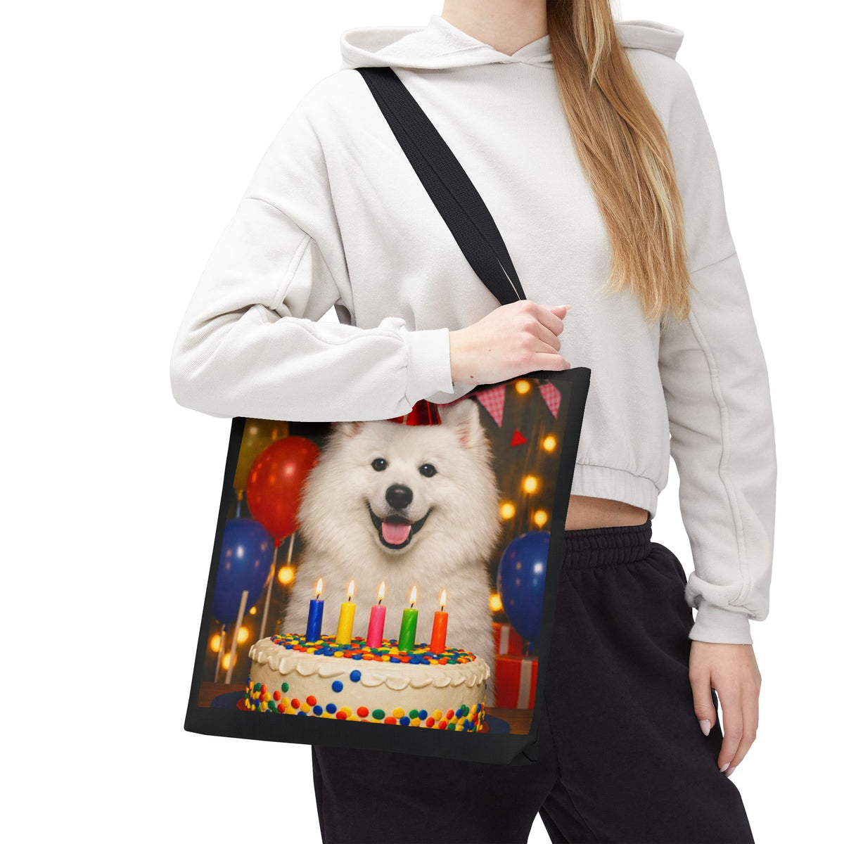 Birthday Buddy Samoyed Tote Bag