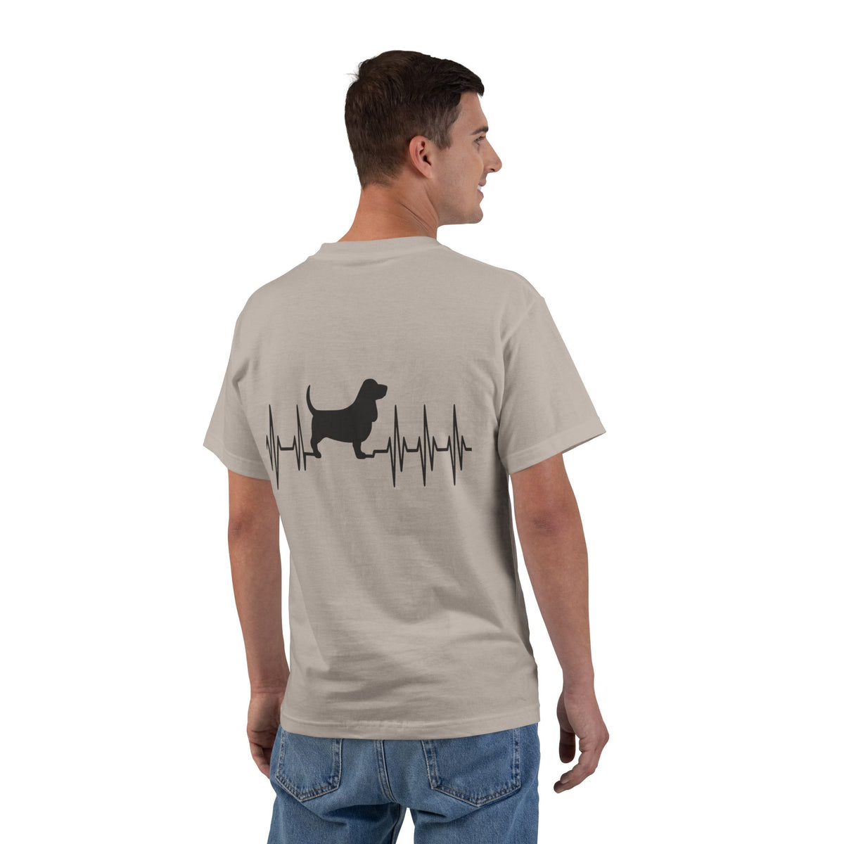 My Heart Beats For Bassets Men's Short-Sleeve Crewneck Tee