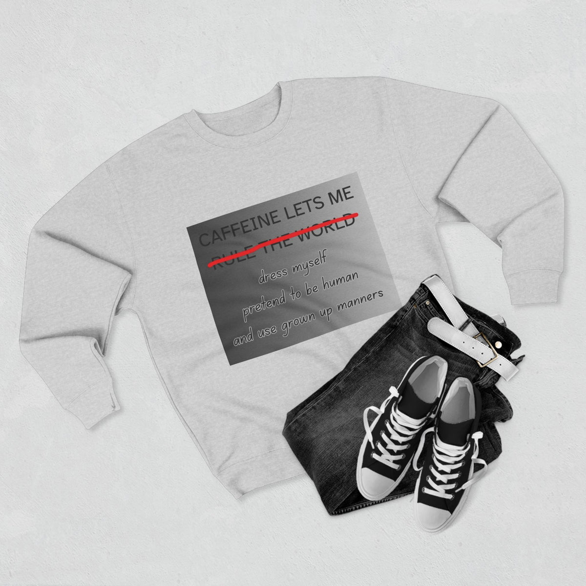 Caffeine Lets Me Unisex Crewneck Sweatshirt