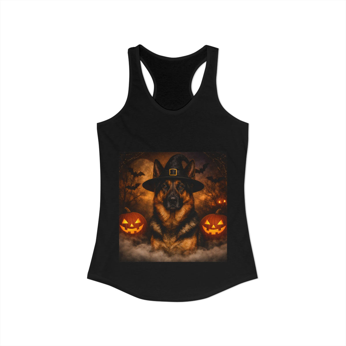 Witch Hat Pack German Shepherd Women's Racerback Tank