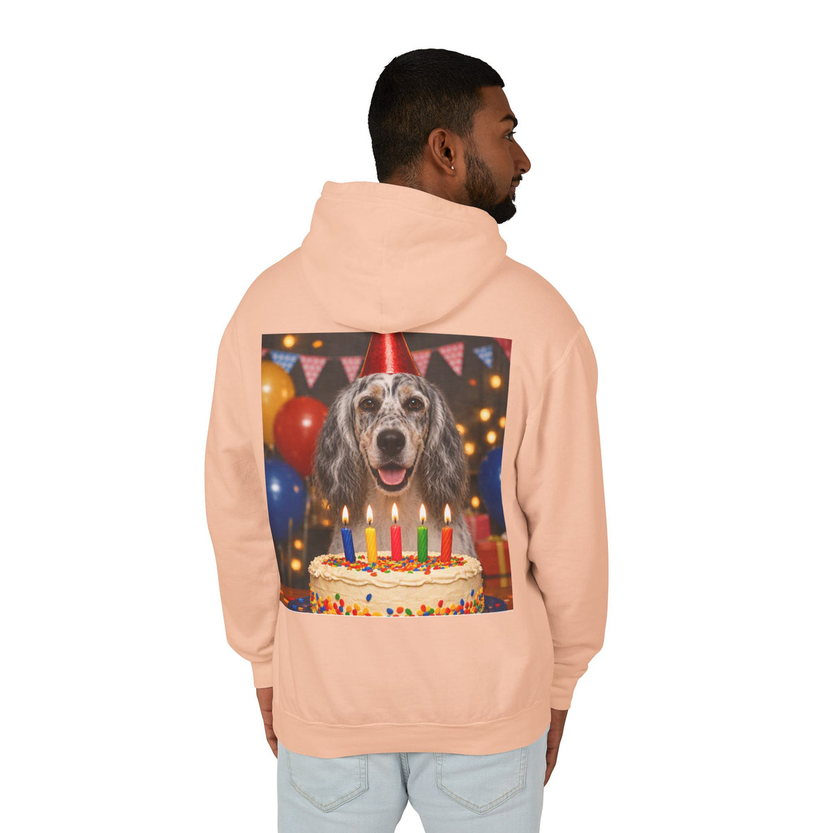 Birthday Buddy English Setter Unisex Lightweight Hoodie