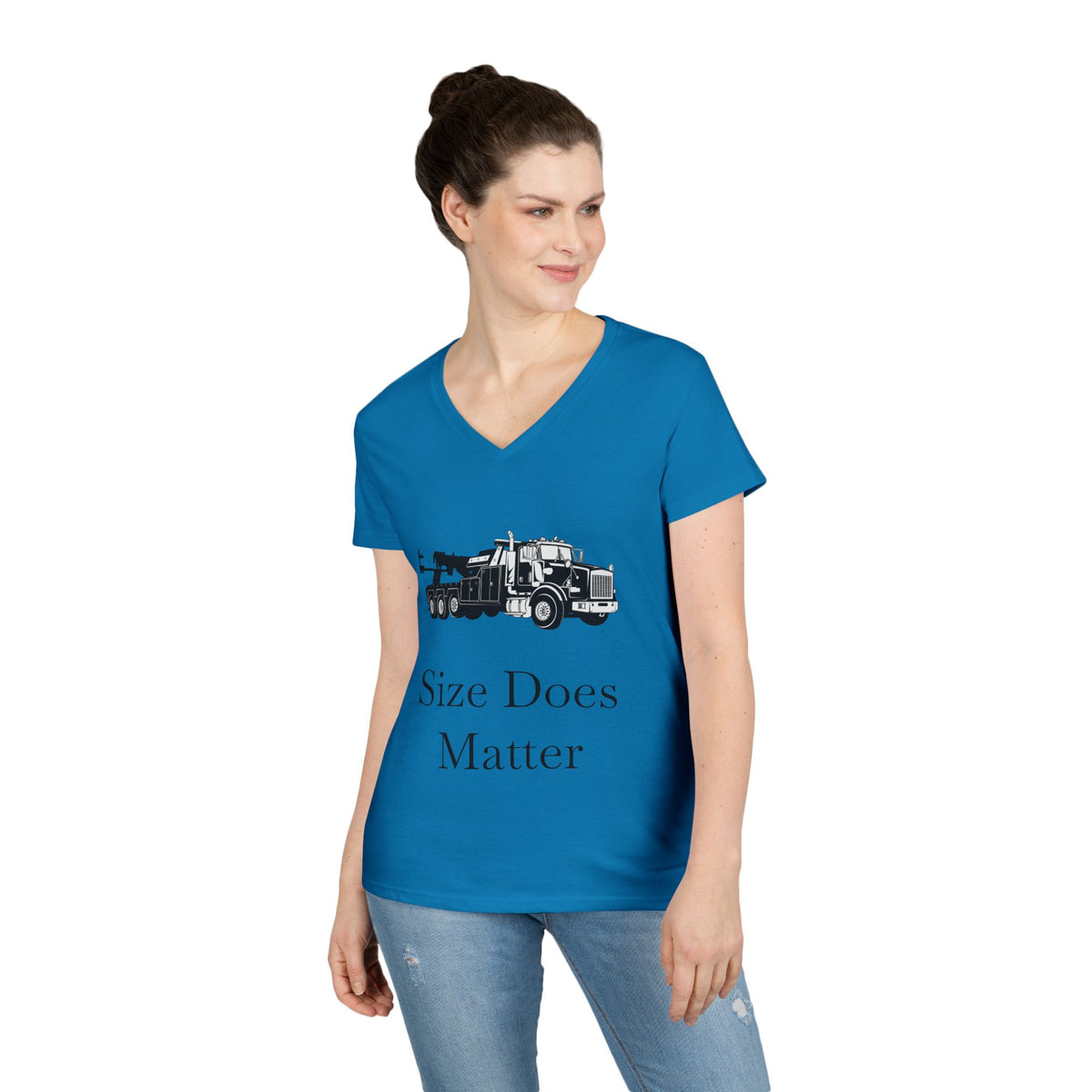 Size Does Matter Women's V-Neck Tee