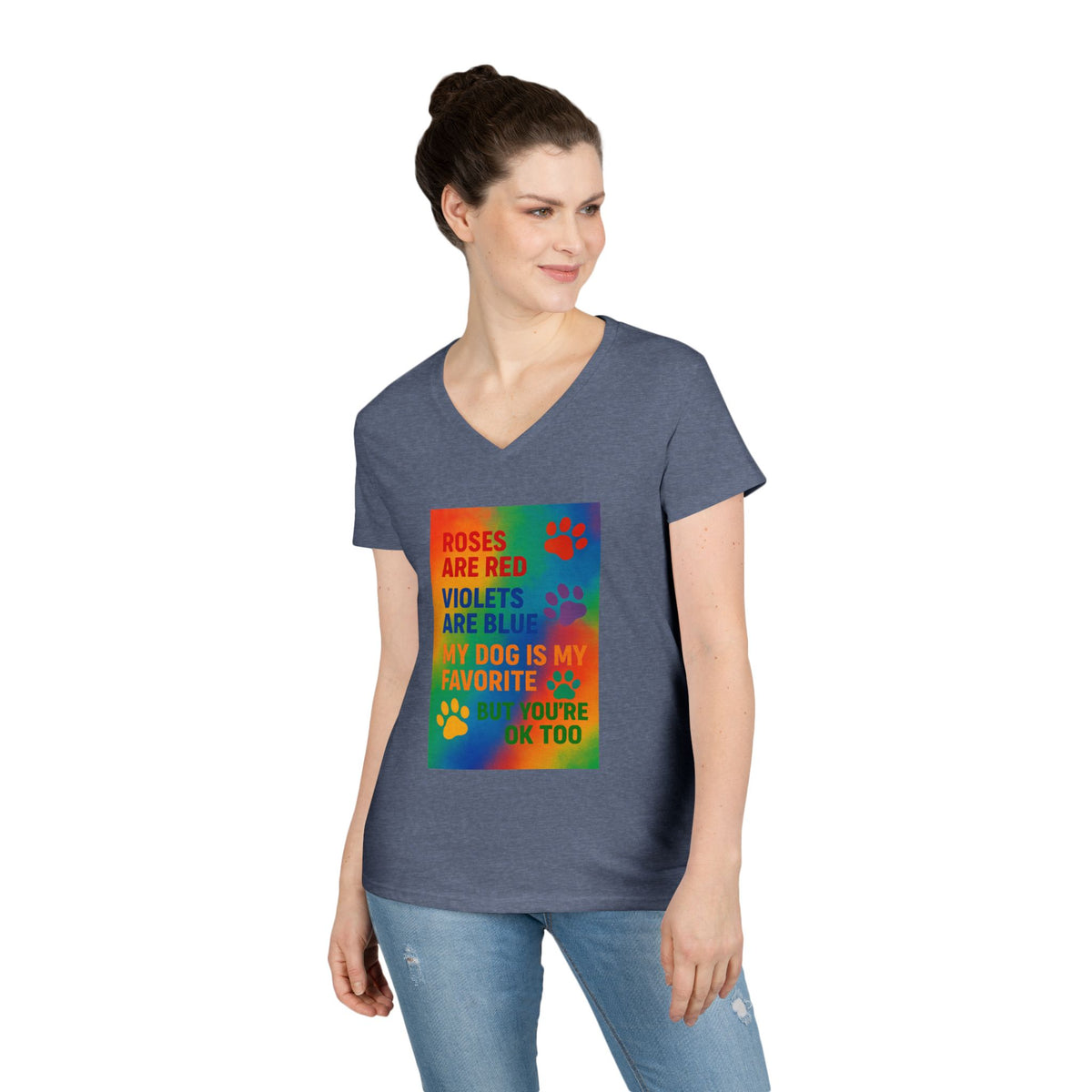 Roses Are Red Dog Women's V-Neck Tee