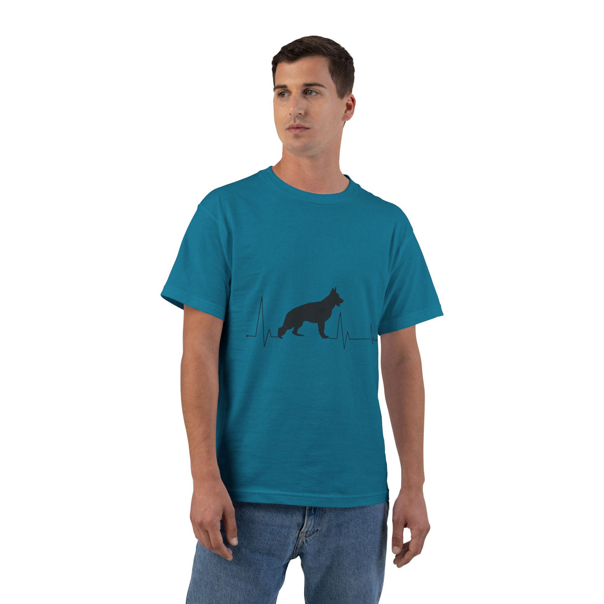 My Heart Beats For German Shepherds Men's Short-Sleeve Crewneck Tee