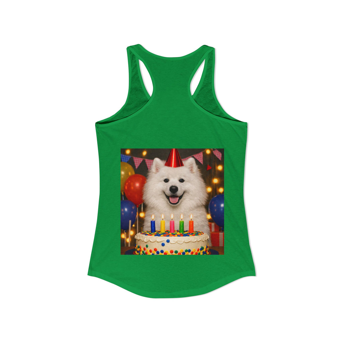 Birthday Buddy Samoyed Women's Racerback Tank
