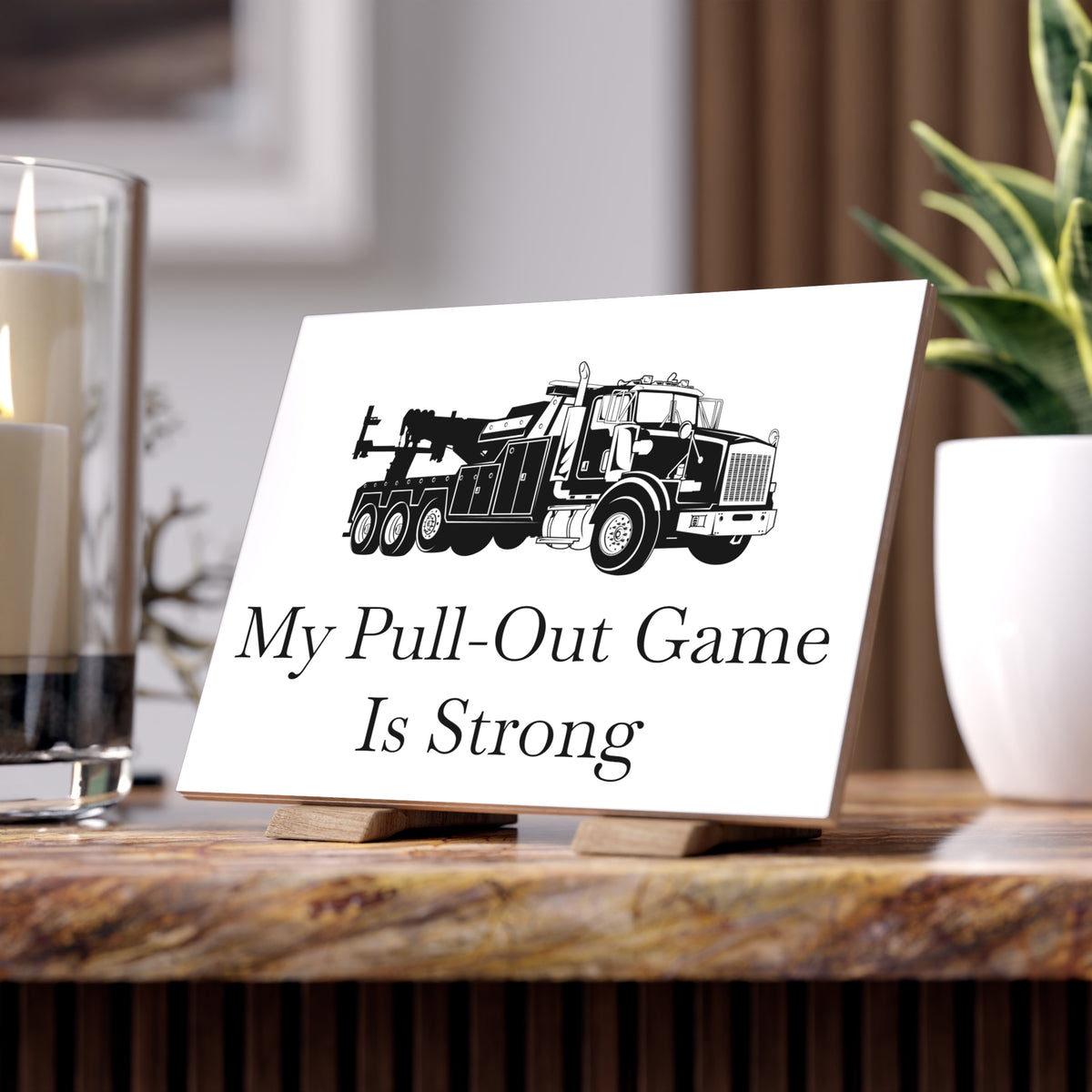 Pull Out Heavy Tow Truck Ceramic Photo Tile