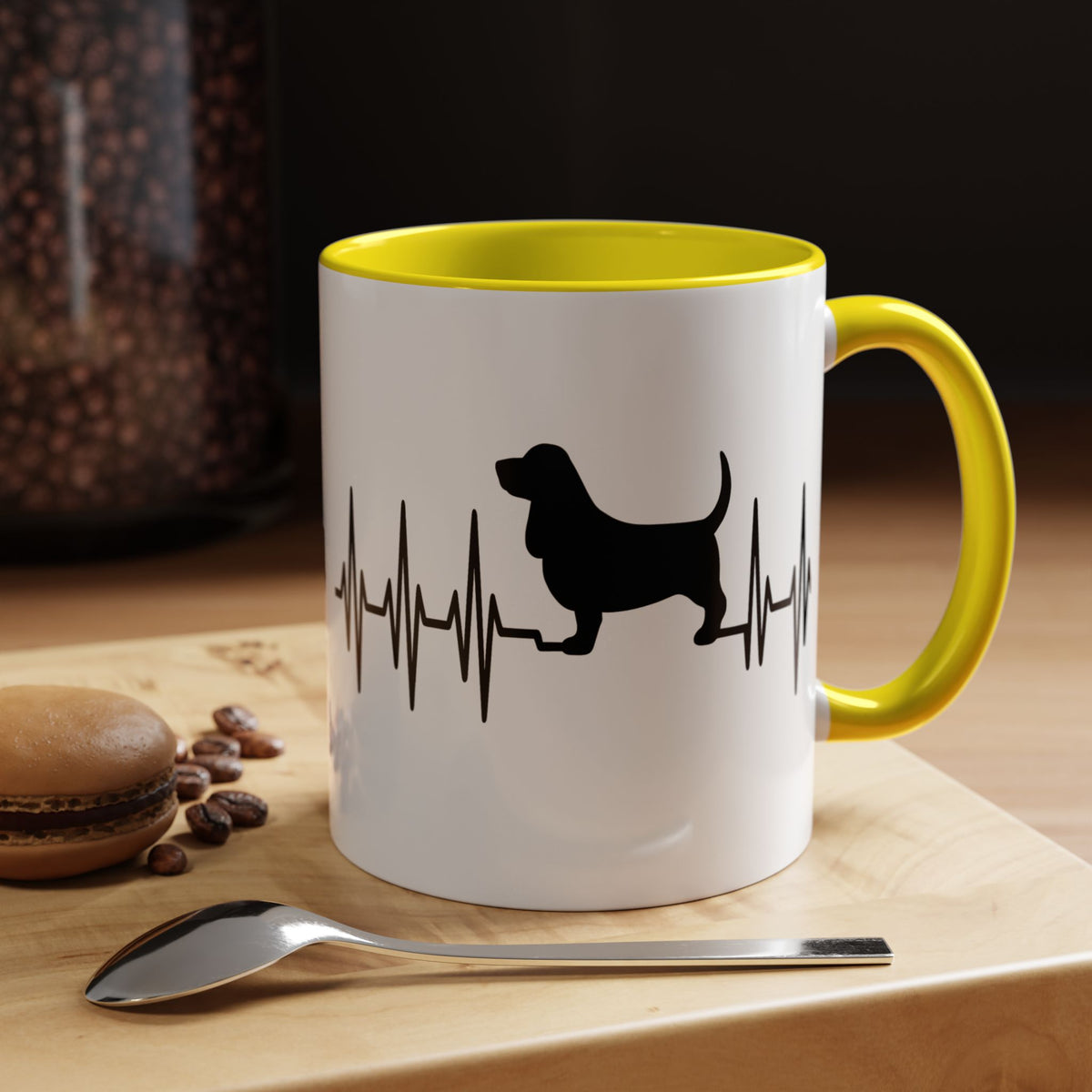 My Heart Beats For Bassets 2-Tone Coffee Mug