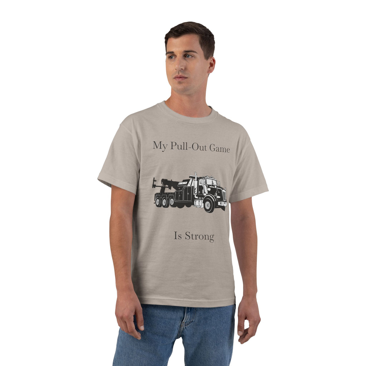 Pull Out Heavy Tow Truck Men's Short-Sleeve Crewneck Tee