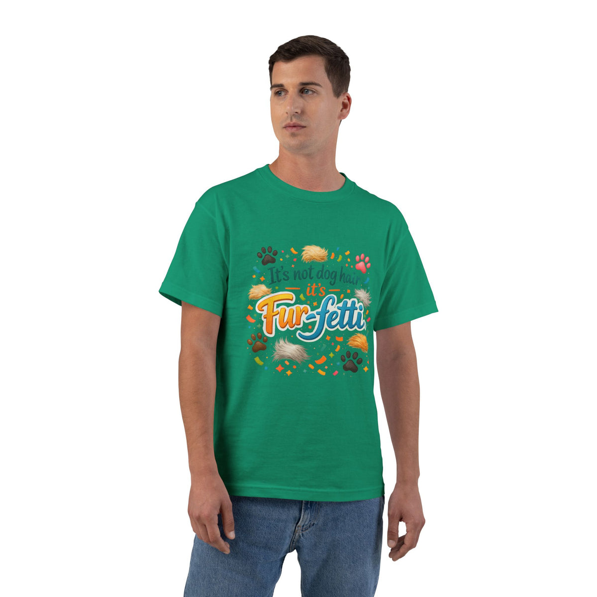 Fur-Fetti Dog Men's Short-Sleeve Crewneck Tee