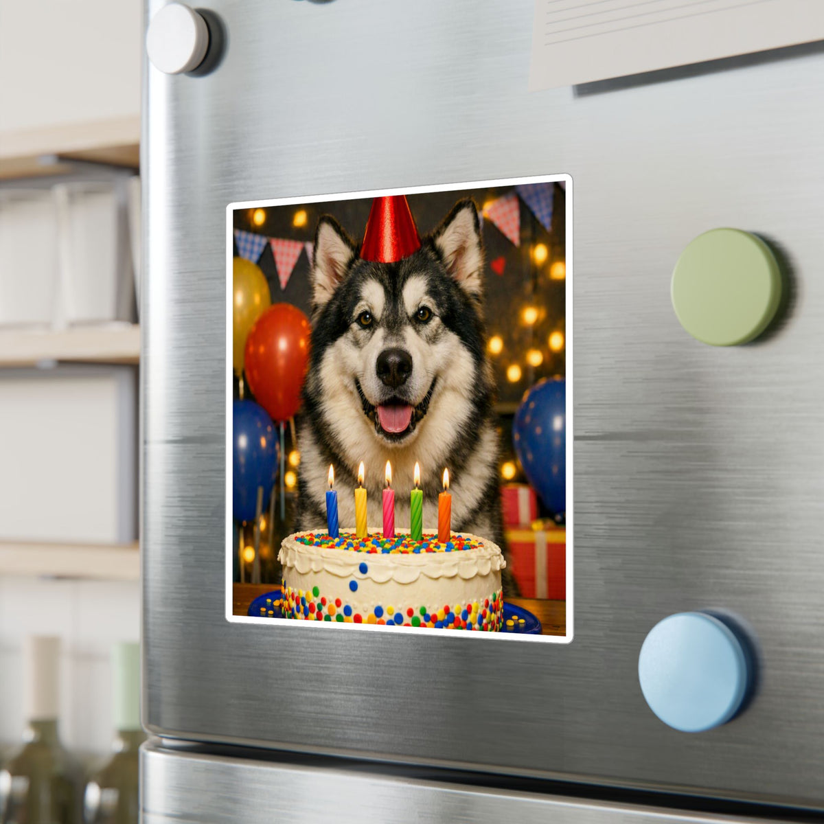 Birthday Buddy Malamute Vinyl Decal