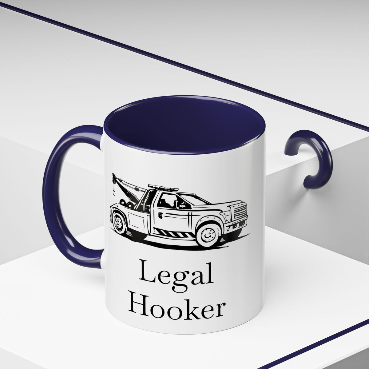 Legal H**ker Wheel Lift Tow Truck 2-Tone Coffee Mug