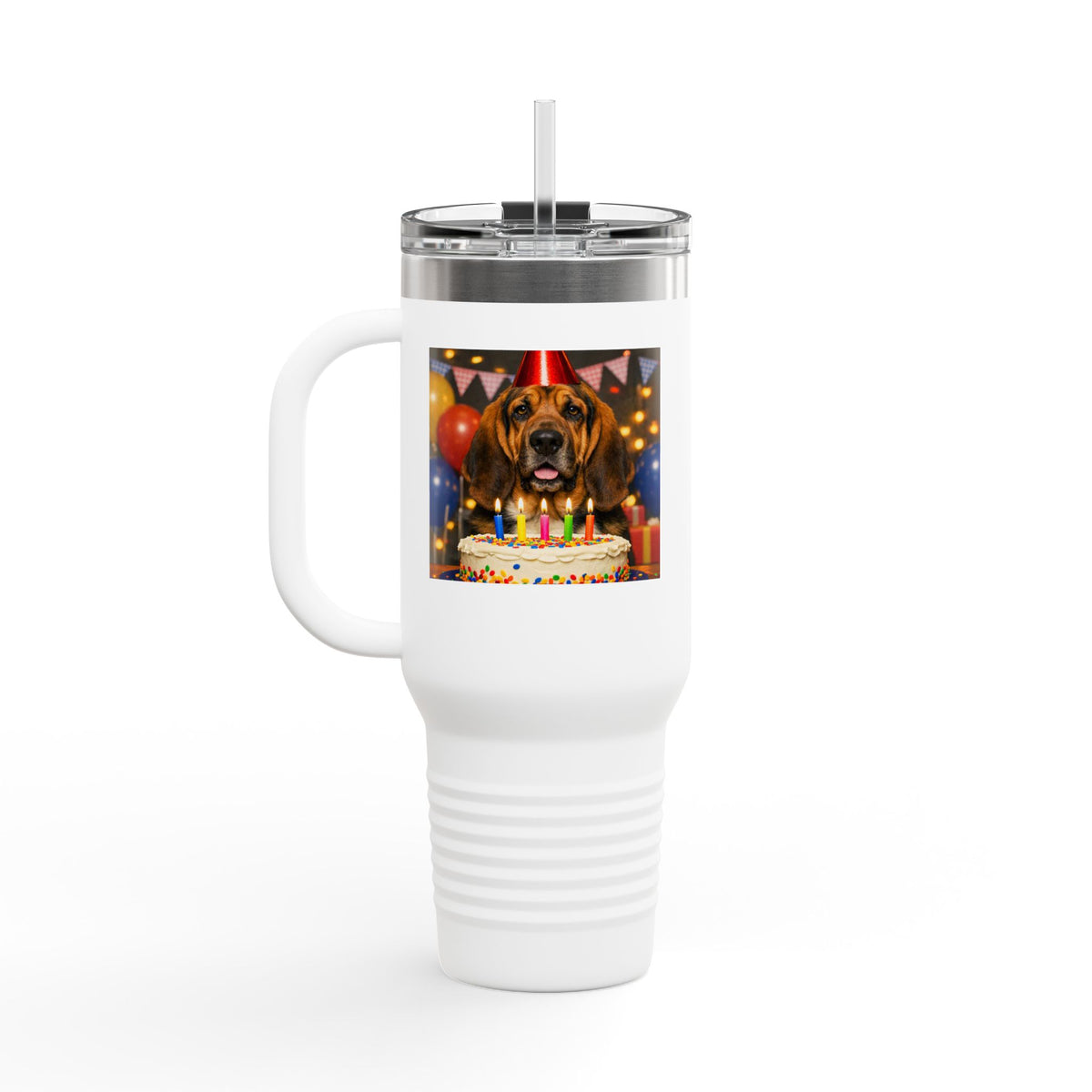 Birthday Buddy Bloodhound Insulated Travel Mug