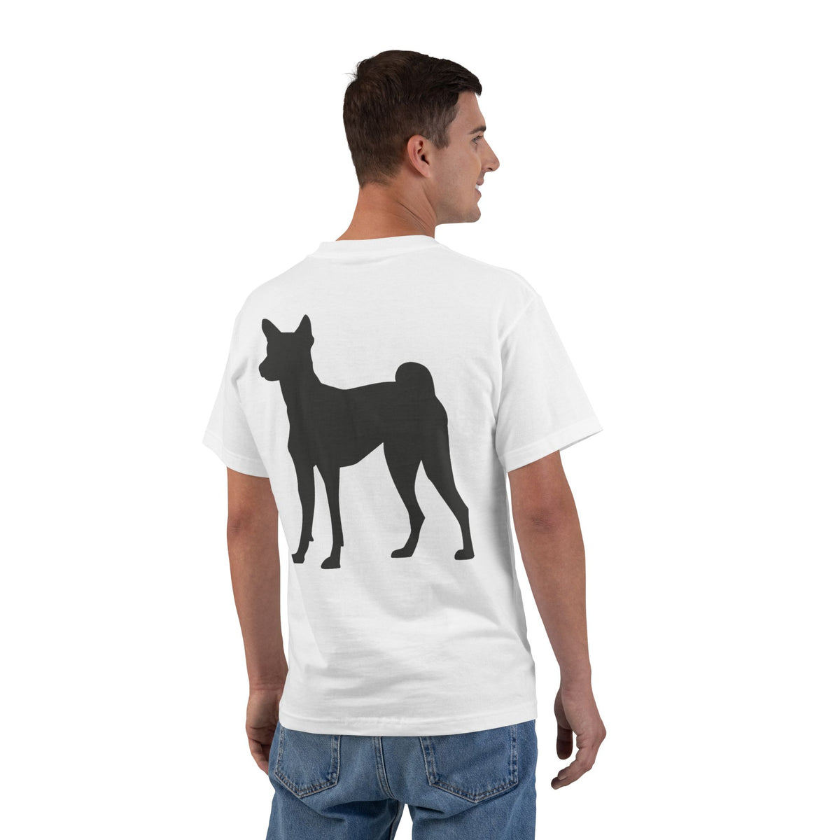 Basenji Silhouette Men's Short-Sleeve Crewneck Tee