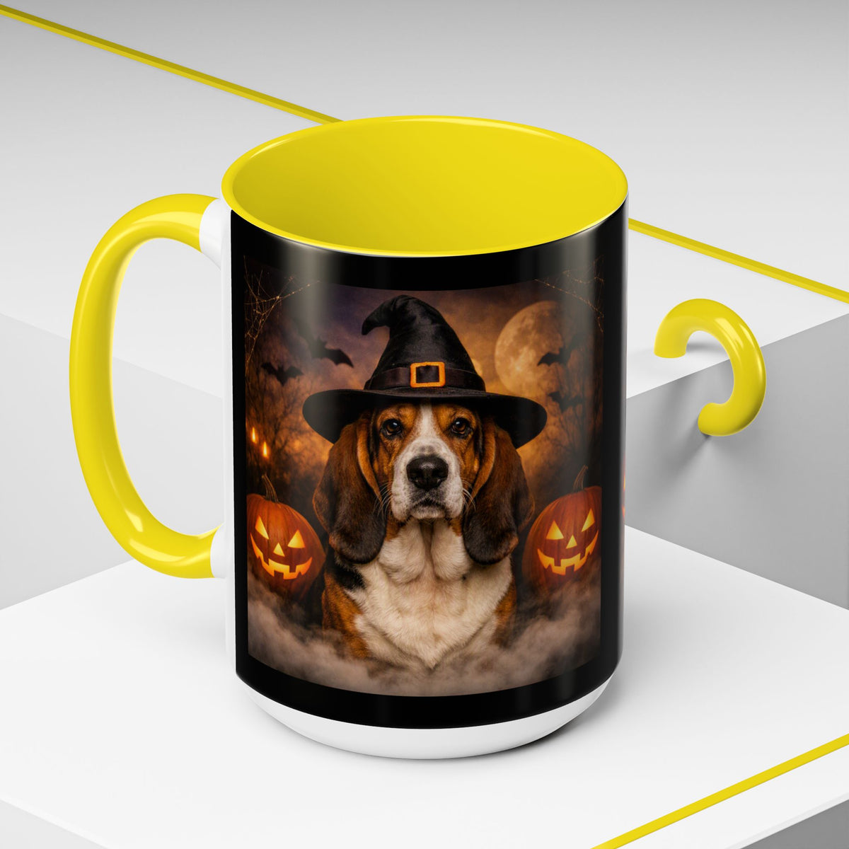 Witch Hat Pack Basset 2-Tone Coffee Mug