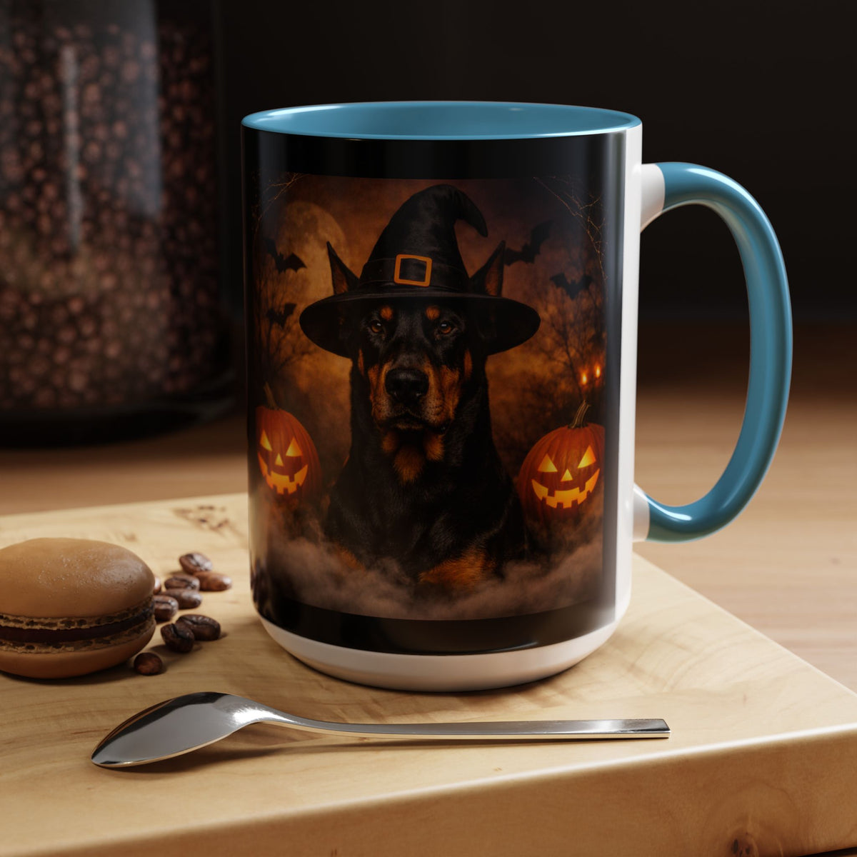 Witch Hat Pack Doberman 2-Tone Coffee Mug