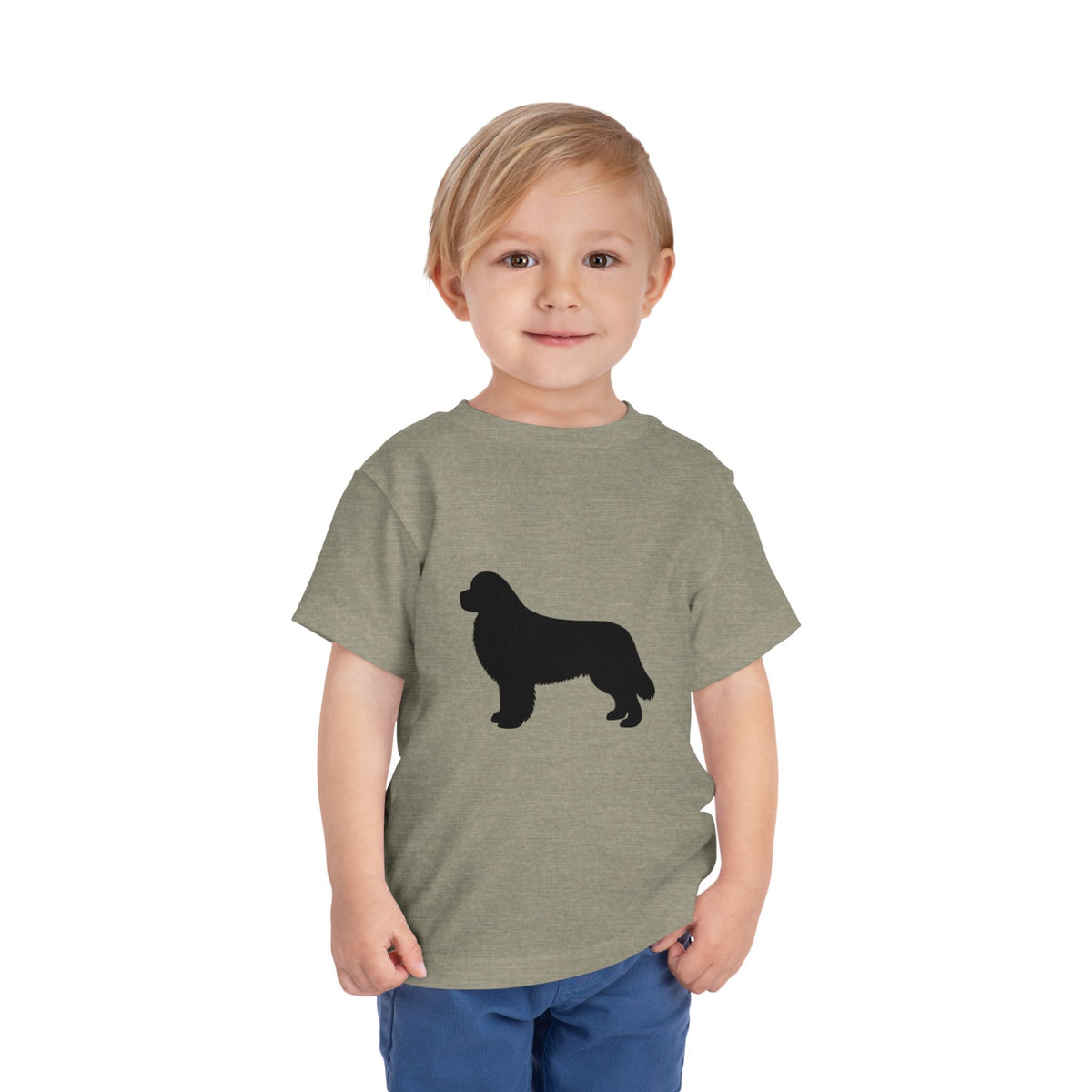 Newfie Silhouette Toddler Unisex Short Sleeve Crewneck Tee