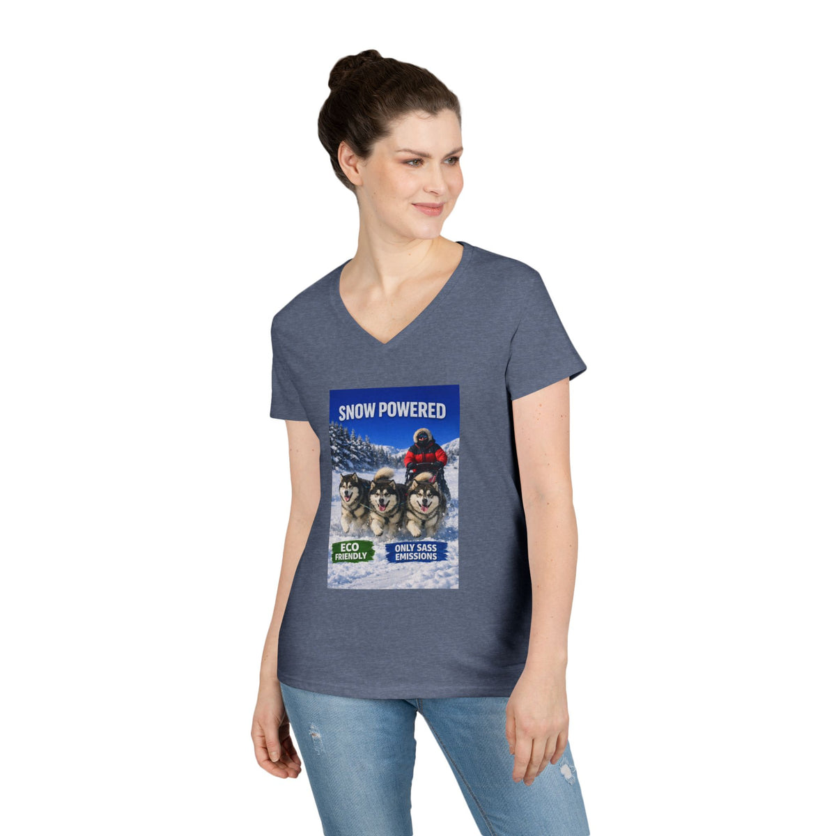 Snow Powered Women's V-Neck Tee