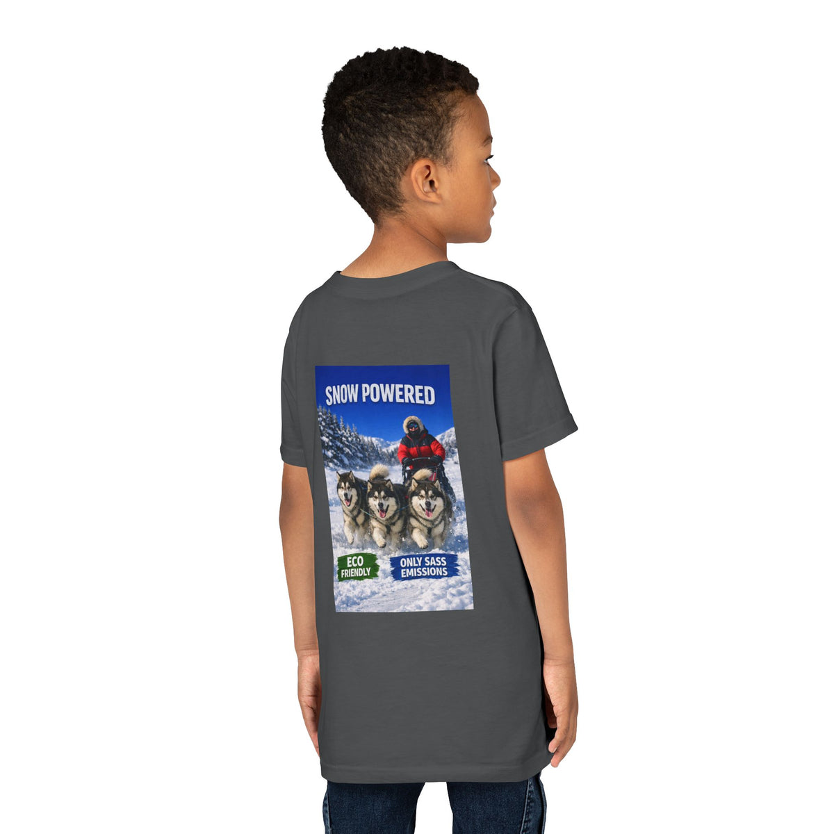 Snow Powered Youth Unisex Short Sleeve Crewneck Tee