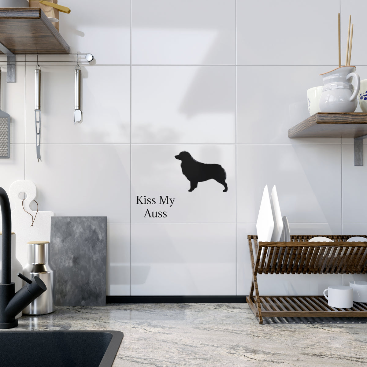 Kiss My Auss Ceramic Photo Tile