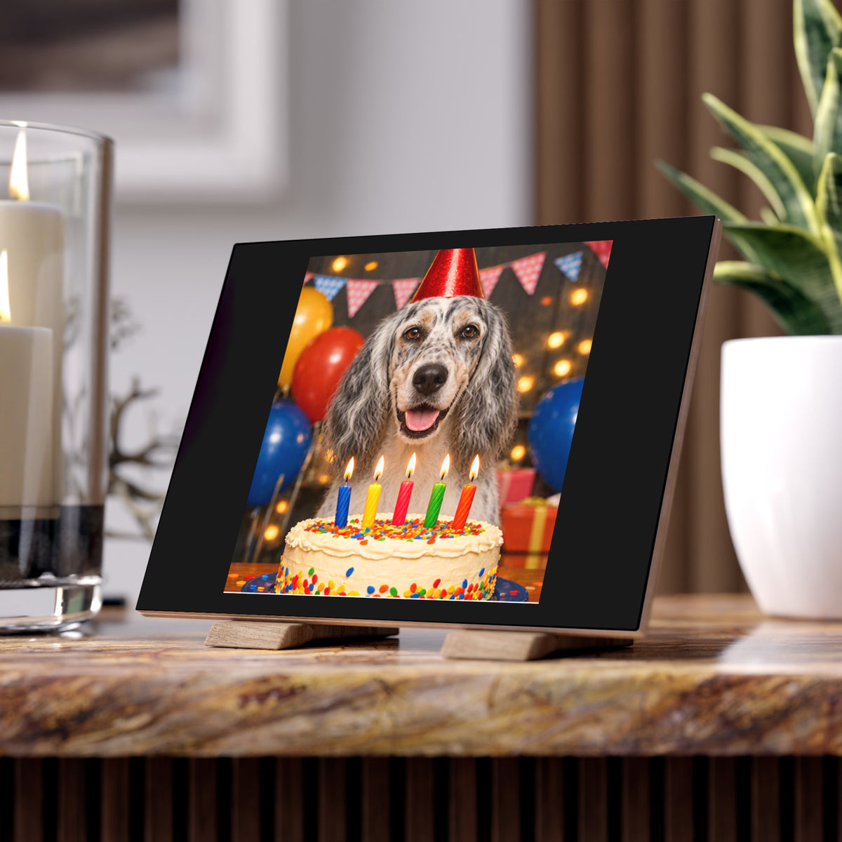 Birthday Buddy English Setter Ceramic Photo Tile