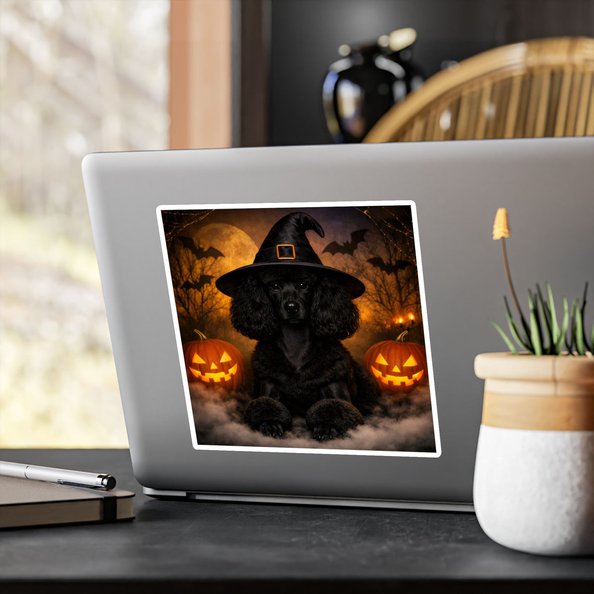 Witch Hat Pack Poodle Vinyl Decal