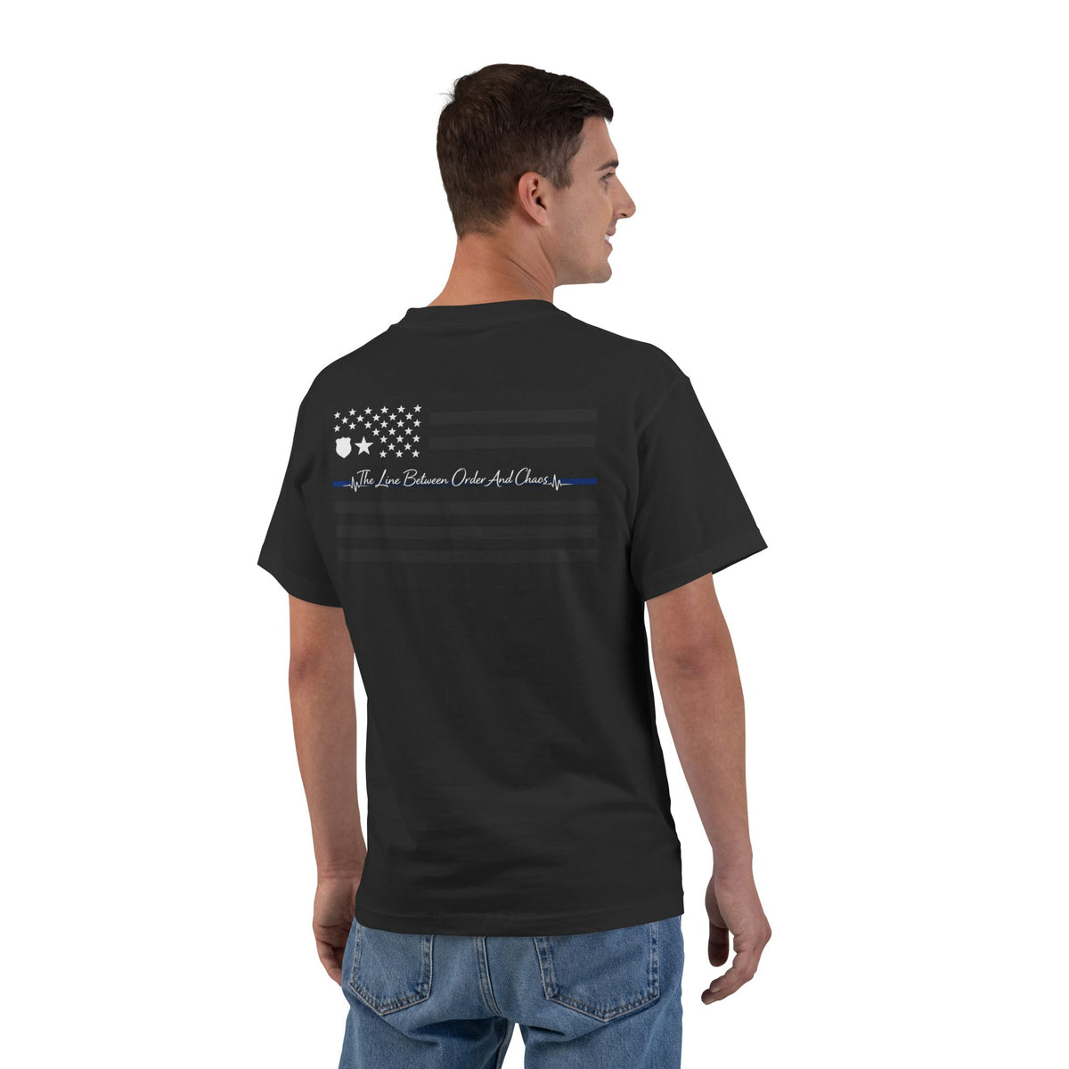 Thin Blue Line Men's Short-Sleeve Crewneck Tee