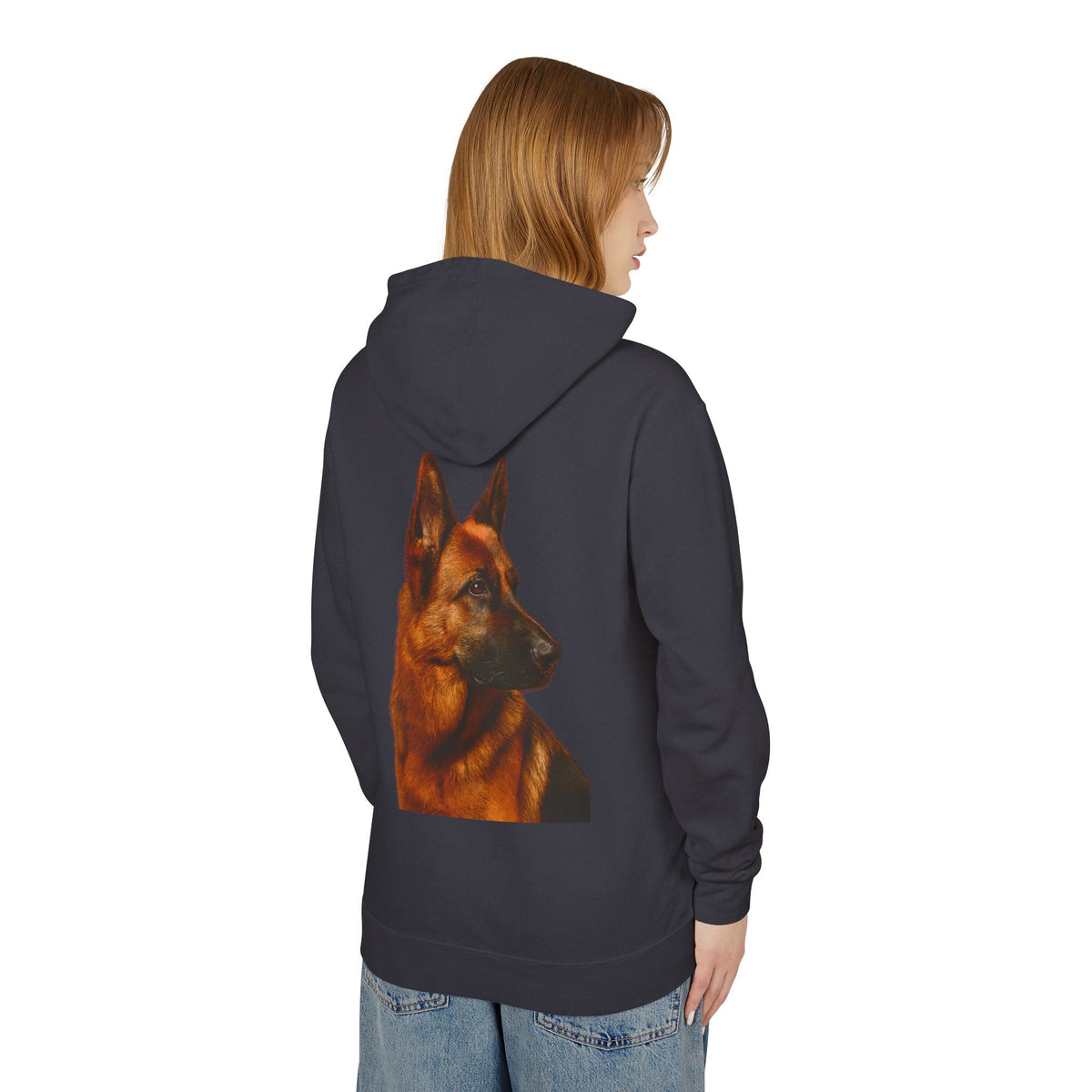 German Shepherd Head Unisex Lightweight Hoodie